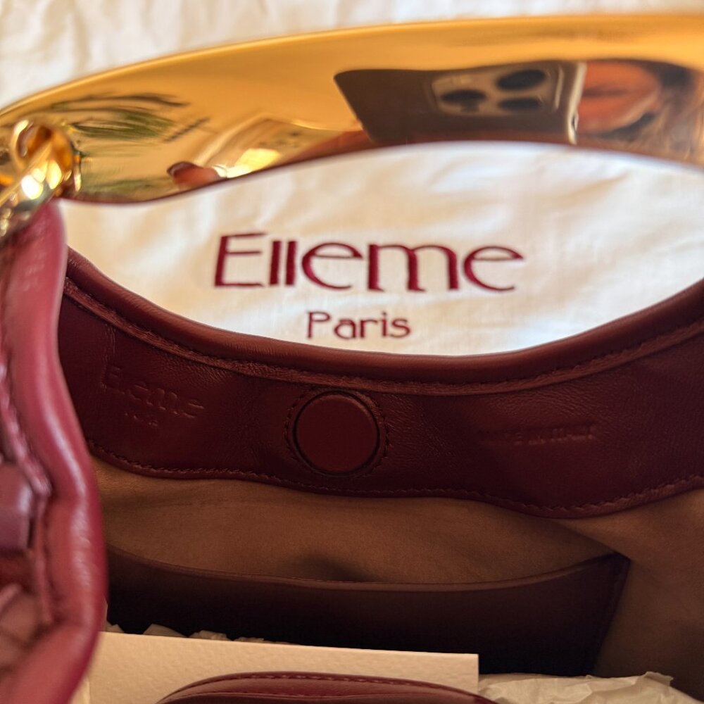 Elleme Paris Small Boomerang Woven Leather Burgundy - Picture 6 of 7